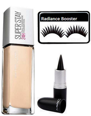 

radiance booster Eyelashes & Maybelline Super Stay Foundation & Stick Kajal(Set of 3)