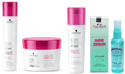 

Pink Root HAIR SERUM WITH SCHWARZKOPF REAPIR RESCUE CONDTIONER, MASK, SHAMPOO(Set of 4)