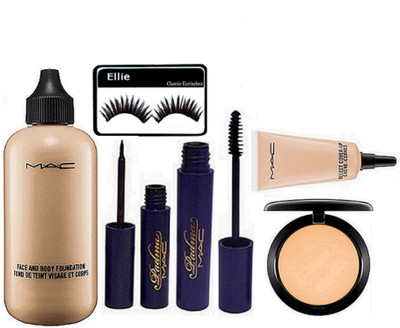 

Ellie Eyelashes,Mac Face and Body Foundation, Padma Eyeliner and Mascara,Studio Fix Compact,Select Cover Up Concealer(Set of 6)
