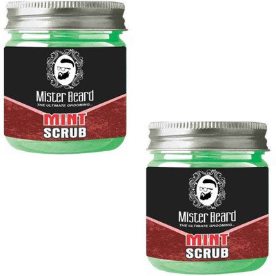 MISTER BEARD Mint Scrub 100gm (Pack of 2)(Set of 2)