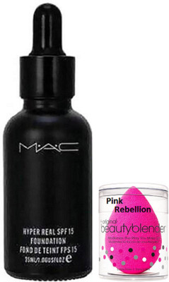 Pink Rebellion Sponge Puff & Mac Hyper Real Foundation(Set of 2)