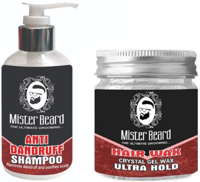 

MISTER BEARD Anti Dandruff Shampoo 200ml WITH Hair Wax Ultra Hold 100g(Set of 2)