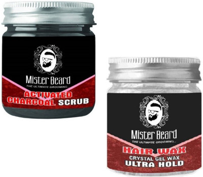 

MISTER BEARD Charcoal Scrub 100gm WITH Hair Wax Ultra Hold 100g(Set of 2)