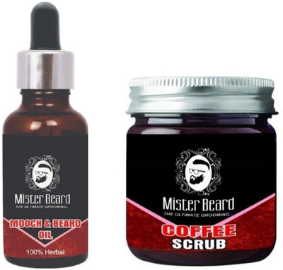 

MISTER BEARD Mooch & Beard Oil 35ml WITH Coffee Scrub 100gm(Set of 2)