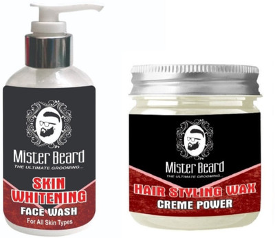 

MISTER BEARD Skin Whitening Face Wash 200ml WITH Hair Styling Wax 100gm(Set of 2)