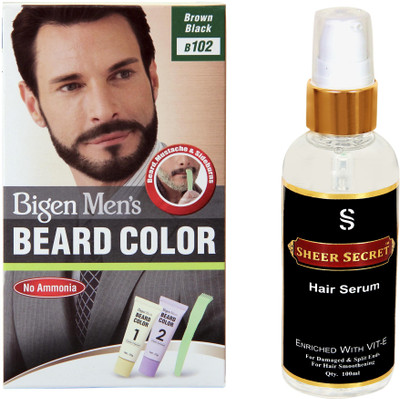 

SHEER SECRET HAIR SERUM 100ML and BIGEN BEARD COLOR BROWN BLACK NO.102(Set of 2)