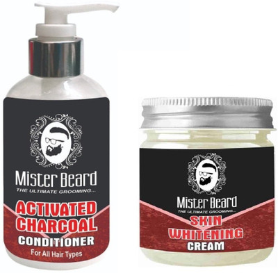 

MISTER BEARD Charcoal Conditioner 200ml WITH Skin Whitening Cream 100gm(Set of 2)