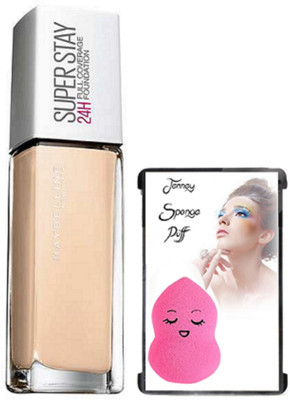 

jenney Sponge Puff, Superstay 24H Full Coverage Foundation(Set of 2)