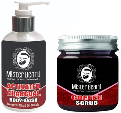 

MISTER BEARD Charcoal Body Wash 200ml WITH Coffee Scrub 100gm(Set of 2)