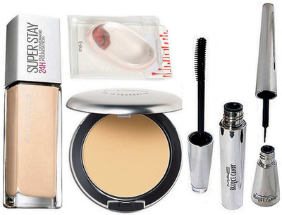 

eska Silicon Puff, Suoerstay 24H Foundation,Eyeliner&Mascara,Perfect Compact(Set of 5)