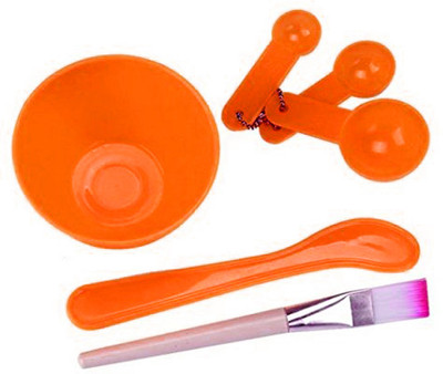 

Confidence Facial Mask Mixing Bowl, Brush, Spoon And Stick Care Set, Orange(Set of 6)