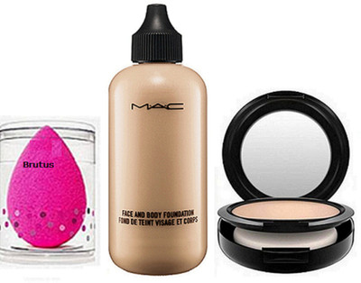 

brutus Silicon Puff,Mac Face & Body Foundation With Studio Fix Compact(Set of 3)