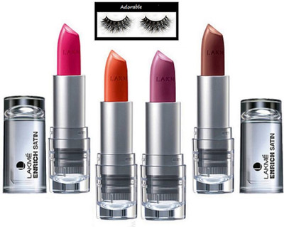 

Adorable Eyelashes, Inrich long lasting multi color lipstick pack of 4(Set of 5)