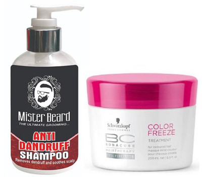 

MISTER BEARD ANTI DANDRUFF SHAMPOO WITH SCHWARZKOPF COLOUR FREEZE MASK(Set of 2)
