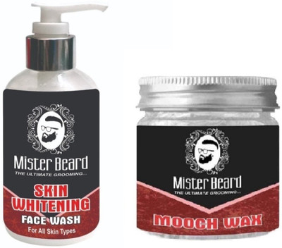 

MISTER BEARD Skin Whitening Face Wash 200ml WITH Mooch Wax 100gm(Set of 2)