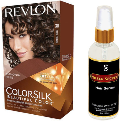 

SHEER SECRET HAIR SERUM 100ML and REVLON DARK BROWN HAIR COLOUR NO. 30(Set of 2)