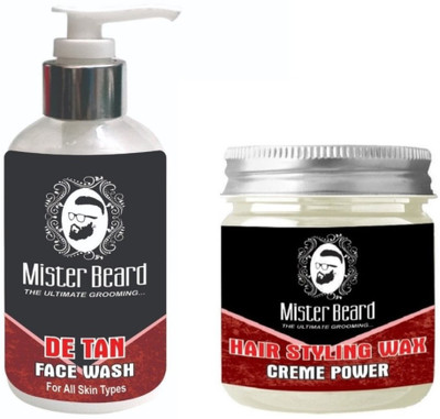 

MISTER BEARD De Tan Face Wash 200ml WITH Hair Styling Wax 100gm(Set of 2)