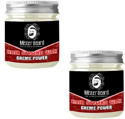 MISTER BEARD Hair Styling Wax Creme Power 100gm (Pack of 2)(Set of 2)