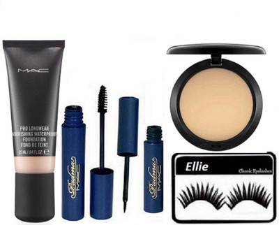 

Ellie Eyelashes,Mac Pro Longwear Nourishing Foundation,Mac Padma Liner,Mascara,Mac Studio Fix Compact(Set of 5)