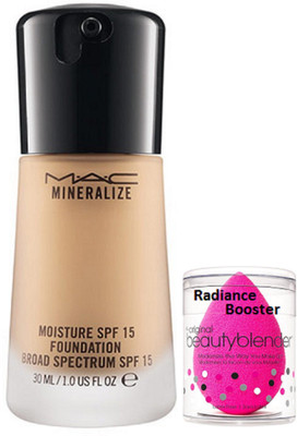 

radiance booster Sponge Puff & Mac Mineralize Broad Spectrum Foundation(Set of 2)