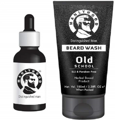

MANLYHOOD Beard Growth Oil (30ml) and Beard Wash (100ml)(Set of 2)