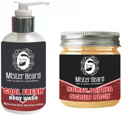 

MISTER BEARD Cool Fresh Body Wash 200ml WITH Charcoal Peel of Mask 100gm(Set of 2)