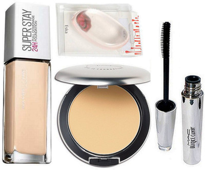 

eska Silicon Puff, Suoerstay 24H Foundation,Mascara,Perfect Compact(Set of 4)