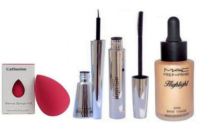 

catherine Puff, Brooke Candy Liner and Mascara, Mac Prep+ Prime Highlight(Set of 4)