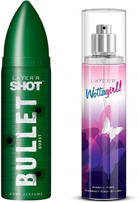 

Layer Bullet Burst 1Pc. 120ml & Amber Kiss 1Pc. 135ml Body Deodorant Spray(Set of 2)