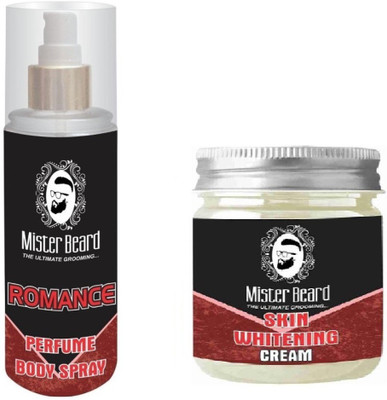 

MISTER BEARD Romance Perfume Body Spray 200ml WITH Skin Whitening Cream 100gm(Set of 2)
