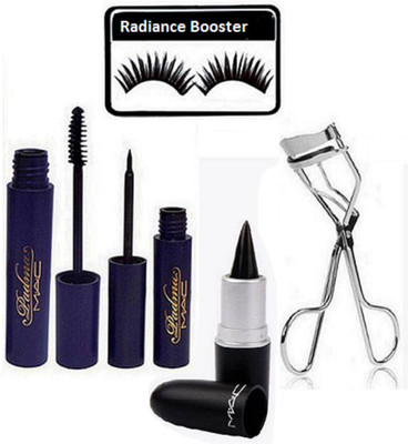

radiance booster Eyelashes & Padma Water Proof Eyeliner+Mascara & Stick Kajal & Eyelashes Curler(Set of 5)
