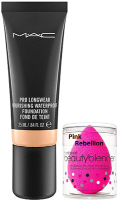 

Pink Rebellion Sponge Puff & Mac Pro Long Wear Nourishing Water Proof Foundation(Set of 2)