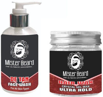 

MISTER BEARD De Tan Face Wash 200ml WITH Hair Wax Ultra Hold 100g(Set of 2)