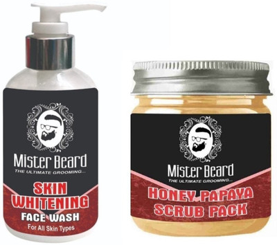 

MISTER BEARD Skin Whitening Face Wash 200ml WITH Charcoal Peel of Mask 100gm(Set of 2)