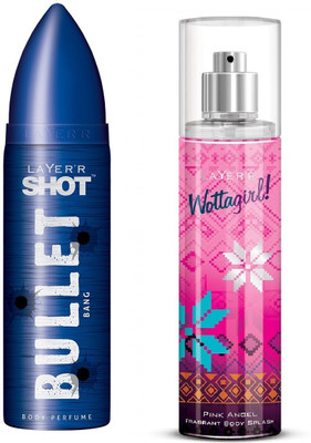 

Layer Bullet Bang 1Pc. 120ml & Pink Angel 1Pc. 135ml Body Deodorant Spray(Set of 2)