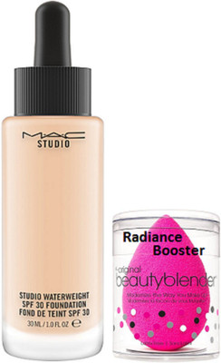 

radiance booster Sponge Puff & Mac Studio Water Weight Fond De Teint Foundation(Set of 2)