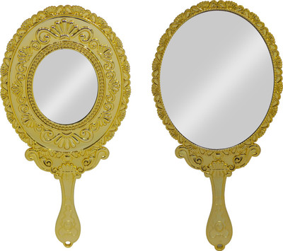 

Confidence Double Sided Handheld Mirror For Women, Makeup Mirror For Travel Use, Golden