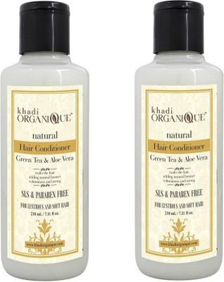 

khadi organique GreenTea Aloevera Hair Conditioner - SLS & PARABEN FREE( Pack of 2) (420 ml)(420 ml)