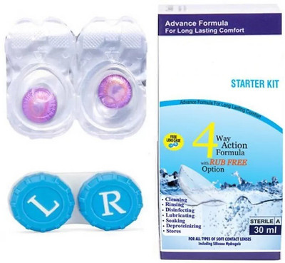

drr teleservices Eyes contact lenses Monthly Contact Lens(0, Violet, Pack of 3)