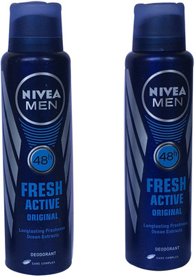 

Nivea FRESH ACTIVE PACK OF 2 Body Spray - For Women(300 ml, Pack of 2)