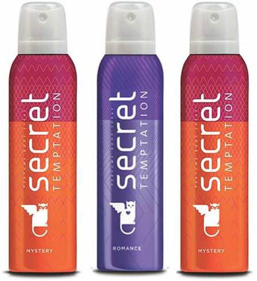 

Secret Temptation 2 Mystery and 1 Romance Deodorant Spray - For Women(450 ml, Pack of 3)