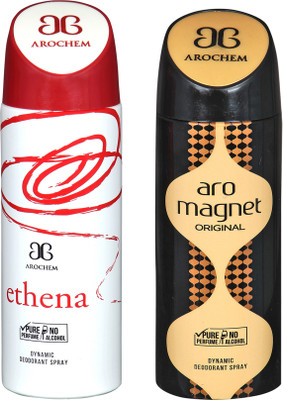 

AROCHEM ethena and aro magnet combo Deodorant Spray - For Men & Women(200 ml, Pack of 2)