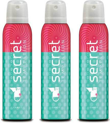 

Secret Temptation 3 Candy Deodorant Spray - For Women(450 ml, Pack of 3)