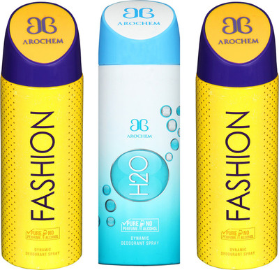 

arochem FISHION & H20 DYNAMIC DEODORANT SPRAY Body Spray - For Men & Women(600 ml, Pack of 3)