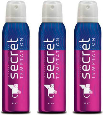 

Secret Temptation 3 Play Deodorant Spray - For Women(450 ml, Pack of 3)