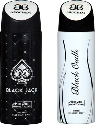 

AROCHEM black jack and black oudh combo Deodorant Spray - For Men & Women(200 ml, Pack of 2)