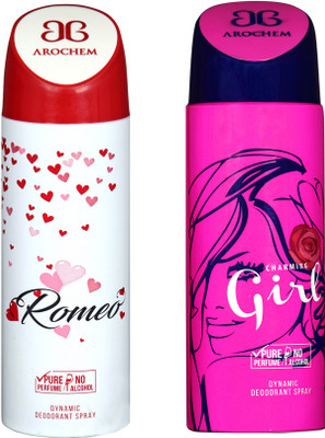 

AROCHEM romeo and charming girl combo Deodorant Spray - For Men & Women(200 ml, Pack of 2)