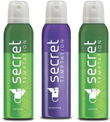 

Secret Temptation 2 Affair and 1 Romance Deodorant Spray - For Women(450 ml, Pack of 3)