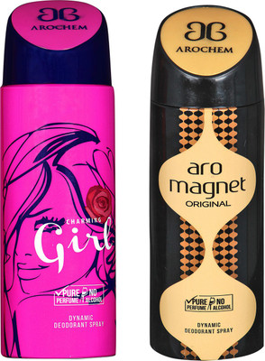 

arochem GIRL & ARO MEGNET DYNAMIC DEODORANT SPRAY FOR DYNAMIC NO ALCOHOL Body Spray - For Men & Women(400 ml, Pack of 2)
