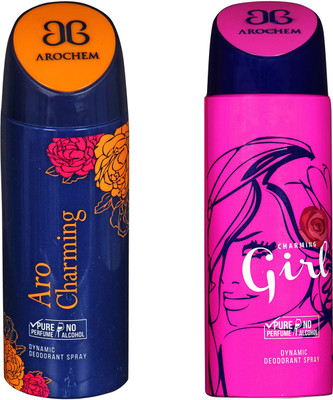 

arochem ARO CHARMING & GIRL DYNAMIC DEODORANT SPRAY FOR DYNAMIC NO ALCOHOL Body Spray - For Men & Women(400 ml, Pack of 2)